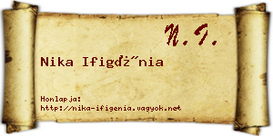 Nika Ifigénia névjegykártya